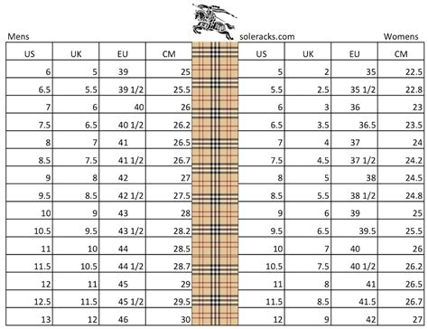 Burberry men's belt size chart